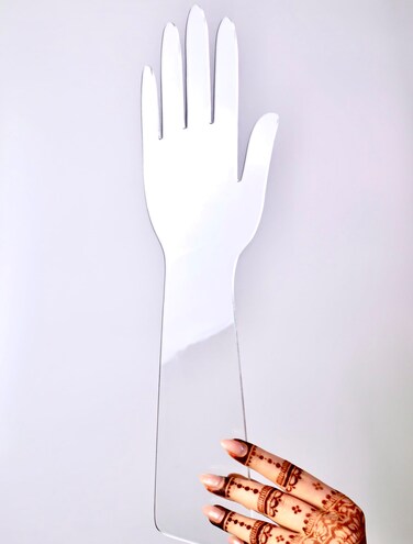 Reusable Henna Hand Acrylic Plastic Template for Homemade Henna Mehendi Heena Beginner Kit Drawing Body Art Hena Temporary Tattoo Practice Mendi CLEAR