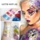 Body Glitter Gel 16 Color Sequins Glitter Gel Easy to ApplyClean Festival Glitter Christmas Makeup for Women Long Lasting Sparkling Suitable for Body Face Hair Eyes Silver Chunky Glitter