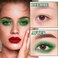 16 Colors Glitter Green Eyeshadow PaletteShimmer Matte Eyeshadow Makeup Palette Pallet Highly Pigmented Waterproof Smokey Powder Pressed Eye Shadow Palette