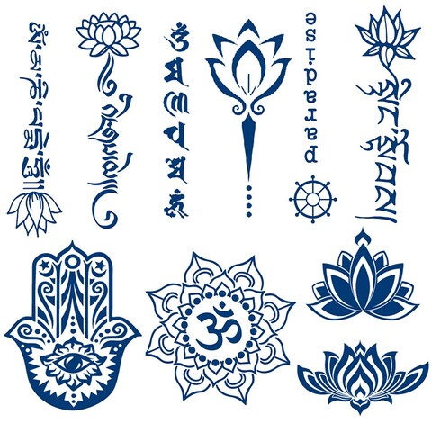 Semi Permanent Temporary Tattoos Sticker 6Sheet 2 Weeks Long Last Lotus Flower Tattoos 100 PlantBased Ink Infinity Waterproof Tattoo Stickers