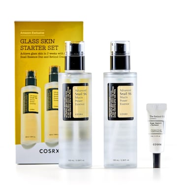 COSRX Glass Skin Starter Set Amazon Exclusive Advanced Snail 96 Mucin Power Essence  Retinol 01 Cream Mini Sample Daily Hydrating  Firming Korean Skin Care Kit Gift Set