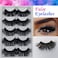 5 Pairs 3D Mink Lashes Natural Fluffy False Eyelashes 25mm Long Strip Lashes Handmade CrueltyFree Fake Eyelashes for Makeup K02
