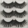 5 Pairs 3D Mink Lashes Natural Fluffy False Eyelashes 25mm Long Strip Lashes Handmade CrueltyFree Fake Eyelashes for Makeup K02