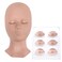 Pretty memory Lash Mannequin Head Eyelash Mannequin Head with Eyelids Silicone Mannequin Head for Makeup Practice and Lash Extension Training