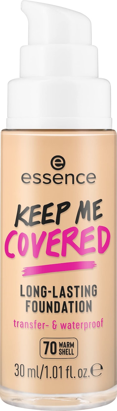essence  Keep Me Covered LongLasting Foundation 70  Warm Shell  Medium to Full Buildable Coverage  Vegan  Cruelty Free