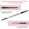 1Pack Eyebrow Pencil Brow Pen Dualends Thick  Fine Tip Retractable Waterproof Longlasting Natural Eye Brows Makeup with Eyebrow Trimmer Dark Brown