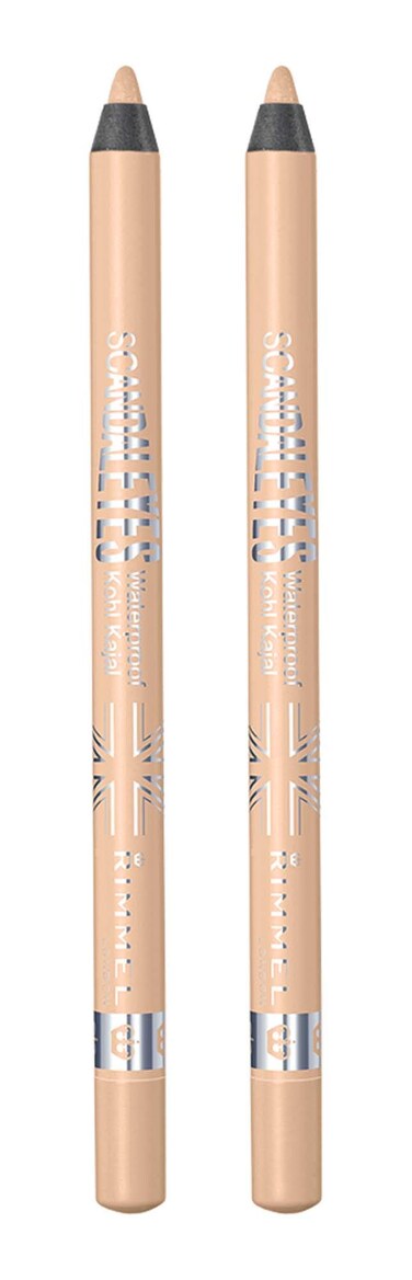 Rimmel London Scandaleyes Waterproof Kohl Kajal Eyeliner Pencil Intense Color LongWearing SmudgeProof 005 Nude Pack of 2