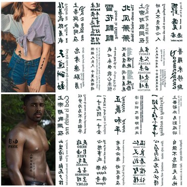 Tattoo Chinese 130Realistic and Elegant Temporary Tattoos of Chinese Characters Fake Tattoo of Letters Waterproof and LongLasting Christmas Gift