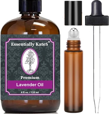 Lavender Oil  100 Pure and Natural Therapeutic Grade with Glass Dropper and Rollon Bottle