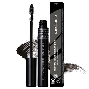 Volume Nature Plus Hypoallergenic Black Mascara for Sensitive Eyes  Smudge  Sweatproof Lengthening Mascara  Vegan Allergy Friendly Mascaras