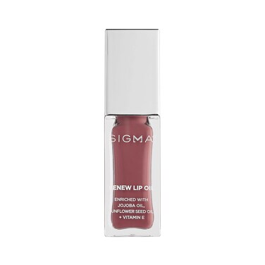 Sigma BeautyRenew Lip Oil  Tinted Lip Oil with Luxurious HighShine Color  Long Lasting Hydration for Soft Supple Lips Non Sticky Lip Oil wNourishing Antioxidants All Heart Berry Mauve Sheen