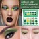 15 Color Green Eyeshadow PaletteHighly Pigmented Green Eyeshadow Matte Shimmer Makeup PalleteLong Wear Waterproof Eye Shadow Pallete Glitter Eyeshadow Pallets for Women