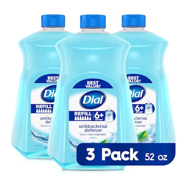 Dial Antibacterial Liquid Hand Soap Refill Spring Water 52 fl oz Pack of 3