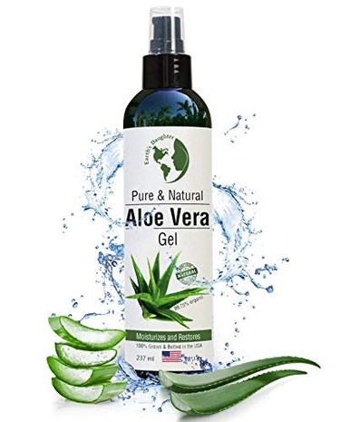 Earths Daughter Organic Aloe Vera Gel from 100 Pure and Natural Cold Pressed Aloe  Great for Face  Hair  Acne  Sunburn  Bug Bites  Rashes  Eczema  8 Oz