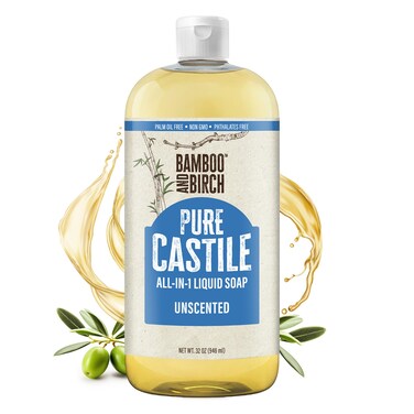 Pure Castile Soap Liquid Organic Certified Palm Oil Free Natural Soap Unscented 32 oz