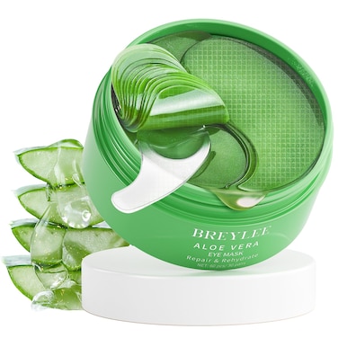 BREYLEE Aloe Vera Eye Masks60 Pcs  Puffy Eyes and Dark Circles Treatments Look Younger and Reduce Wrinkles and Fine Lines Undereye Improve and Firm eye Skin  Pure Natural Material Extraction