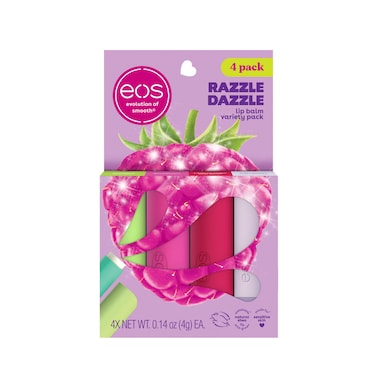 eos Lip Balm Gift Set Razzle Dazzle LimitedEdition Lip Moisturizer Variety Pack 014 oz 4Pack