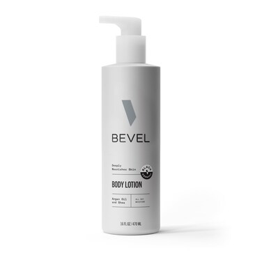 Bevel All Day Body Lotion for Men with Shea Butter and Argan Oil Lightweight Formula Softens and Smoothes Skin 16 Oz Packaging May Vary