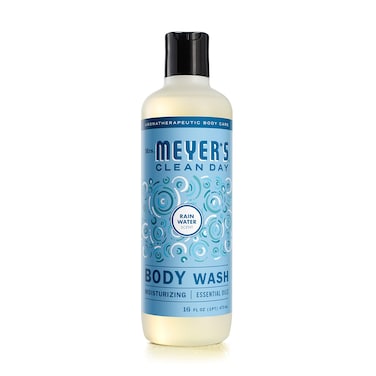 MRS MEYERS CLEAN DAY Moisturizing Body Wash For Women And Men Biodegradable Shower Gel Formula Made With Essential Oils Rain Water 16 oz