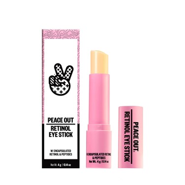 PEACE OUT Skincare Retinol Eye Stick Daily Retinol AntiAging Under Eye Serum Balm Helps Reduce Fine Lines and Dark Circles Revitalize Eye Area with Peptides and Astaxanthin 14 oz