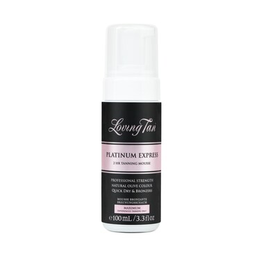 Loving TanPlatinum 2 HR Express Mousse Darkest Shade Yet  Streak Free Professional Strength Sunless Tanner  5 Self Tan Applications per Bottle Cruelty Free Naturally Derived DHA 33 Fl Oz