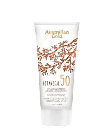 Australian Gold Botanical Sunscreen Mineral Lotion Broad Spectrum Water Resistant SPF 50 5 Ounce