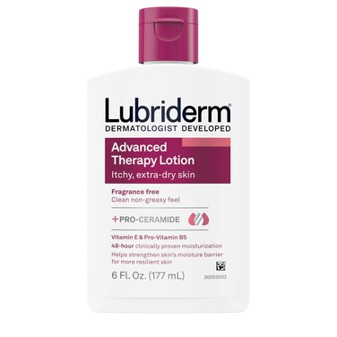 LubridermAdvanced Therapy Fragrance Free Moisturizing Hand  Body Lotion  ProCeramide with Vitamins E  ProVitamin B5 Intense Hydration for Itchy Extra Dry Skin NonGreasy 6 fl oz
