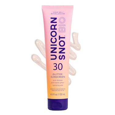 UNICORN SNOTGlitter Sunscreen Lotion  SPF 30 Shimmer Sunscreen for Face  Body Glow  UVAUVB Protection  Water Resistant Cruelty Free Sunscreen  Made in USA  Rose Gold Shimmer