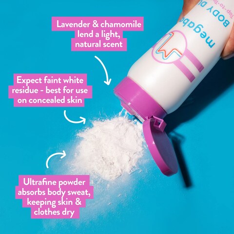 Megababe Sweat Absorbing Body Powder  Body Dust  with Lavender  Aloe  TalcFree All Natural  6 oz
