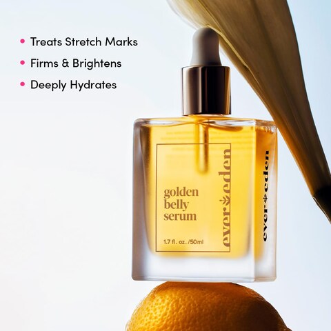 Evereden Golden Belly Serum 17 fl oz  Clean  Vegan Womens Belly Oil for Pregnancy and Postpartum  Clean Maternity Skincare  NonToxic Stretch Mark Oil