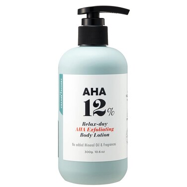 AHA 12 Body Lotion Korean Body Cream Exfoliating  Rejuvenating Formula with 12 Glycolic Acid and Hyaluronic Acid Unscented Paraben Free 106 Oz