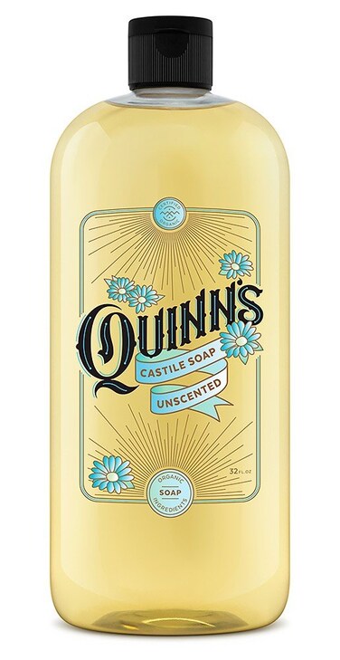 QuinnsPure Castile Organic Liquid Soap 32 ounce Unscented