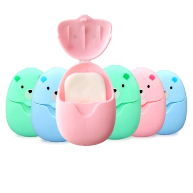 6 Boxes 300 Sheets Mini Portable Disposable Travel Paper Soap Sheets Foaming Hand Washing Bath Scented hand soap for Indoor Outdoor Travel Camping Hiking