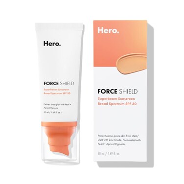 Force Shield Superlight Apricot Sunscreen from Hero Cosmetics  Broad Spectrum Everyday Mineral SPF 30 with Apricot Pigments  No Added Fragrance No Sulfates No Parabens 50 ml