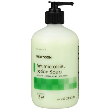 McKessonAntimicrobial Lotion Soap with Pump Aloe Herbal Scent 18 oz 1 Count