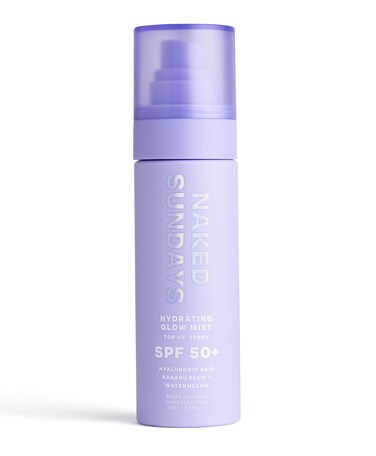 Naked SundaysSPF50 Hydrating Glow Mist 75ml  Daily Face Sunscreen Spray SPF Face Spray Sunscreen Spray for Face Face Mist Sunscreen