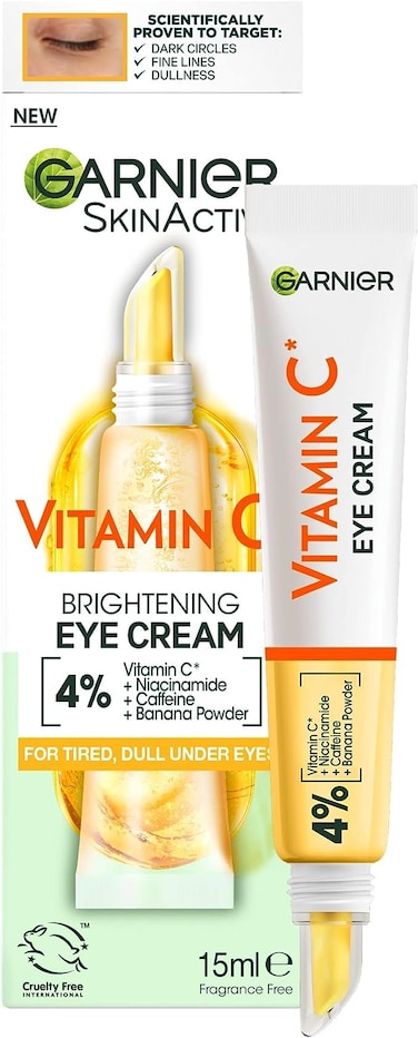 GarnierEye Cream With 4 Vitamin C Brightening Eye Treatment For Dark Circles Prevents Under Eye Bags And Puffiness Vitamin C 15ml