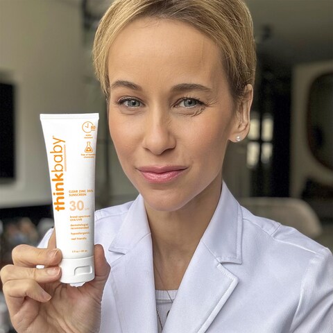 Thinkbaby Mineral Sunscreen SPF 30 Clear Zinc Oxide Baby Sunscreen 3 Fl Oz Natural Water Resistant Reef Safe Sunscreen Broad Spectrum UVAUVB Sun Screen for Sun Protection Travel Size