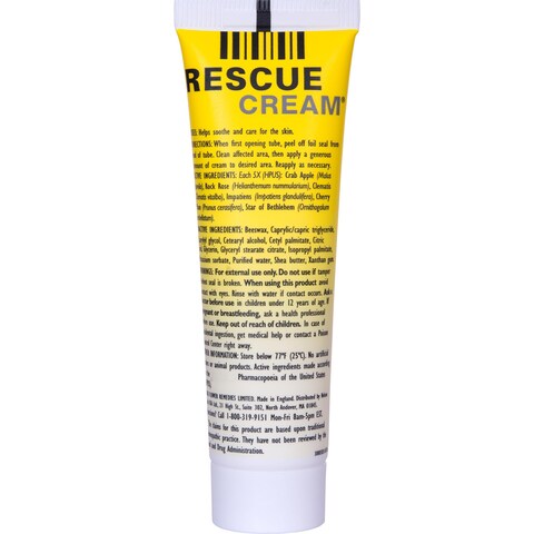 Bach RESCUE Cream Hydrating Skincare for Hands Body and Face Shea Butter Homeopathic Stress Relief Flower Essences FragranceFree ParabenFree Holiday Stocking Stuffer 30g