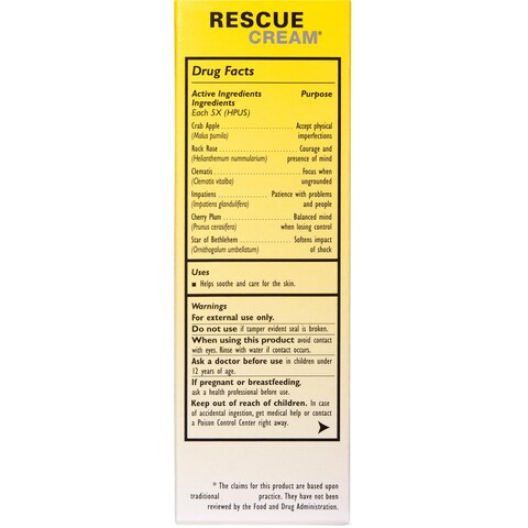 Bach RESCUE Cream Hydrating Skincare for Hands Body and Face Shea Butter Homeopathic Stress Relief Flower Essences FragranceFree ParabenFree Holiday Stocking Stuffer 30g