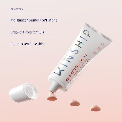 KinshipSelf Reflect Probiotic Moisturizing Sunscreen SPF 30 For Face  Lightweight 100 Mineral SPF for Sensitive Skin  Sheer Zinc Oxide Sunblock  Clean  Reef Safe  Vegan 175oz