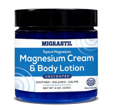 Topical Magnesium Cream  Body Lotion 4oz  Promotes Sleep and Soothing Relief for Sore Muscles Leg Cramps Etc Made in The USA