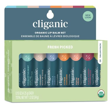 CliganicOrganic Lip Balm Set Fresh Picked 8 Flavors  100 Natural Moisturizer for Cracked  Dry Lips