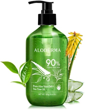 Buy AlodermaOrganic Aloe Vera Gel for Skin Tea Tree Oil Made within 12  Hours of Harvest Soothing Pure Aloe Vera Gel for Face Works Great for Oily  Skin Dry Scalp Aftershave Natural