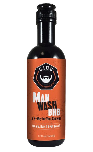 GIBS Grooming 3 in 1 Body Wash for Men  Beard  Hair Moisturizing  Cleansing Liquid Body Wash with Tea Tree Oil  Copaiba Balsam  Sulfate  Paraben Free Shower Gel  12 Oz