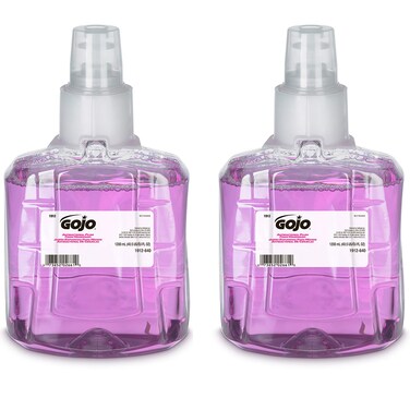 GOJO Antibacterial Foam Handwash Plum Fragrance 1200 mL Foam Hand Soap Refill LTX12 TouchFree Dispenser Pack of 2  191202