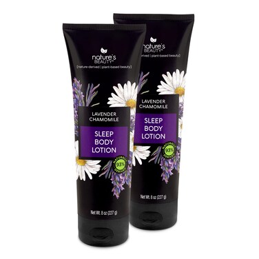 Natures BeautyLavender Chamomile Sleep Body Lotion MultiPack  Lightweight NonGreasy Moisturizer to Sooth  Relax Dry Skin Made wCoconut Jojoba  Moringa Seed Oils 8 oz 2 Pack