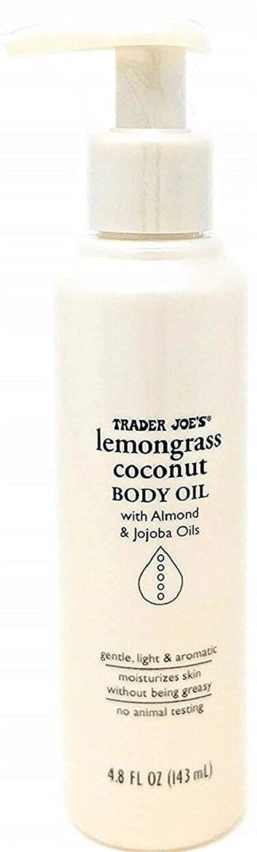 Trader Joes Lemongrass Coconut Body Oil with Almond and Jojoba Oils 48 FL OZ 143 ml