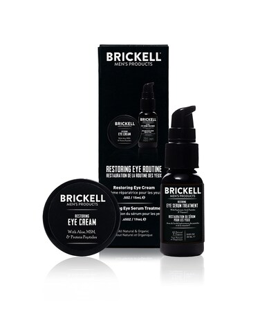 Brickell Mens Restoring Eye Routine for Men Eye Serum and Eye Cream for Men Natural and Organic Unscented Mens Skin Care Gift Set