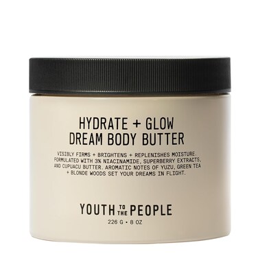 Youth To The People Superberry Hydrate  Glow Dream Body Butter  3 Niacinamide  Jojoba Oil Shea  Cupuau Butters  48HR Moisture  Brighten  Firm  Calming Yuzu  Green Tea Scent  Vegan 8oz